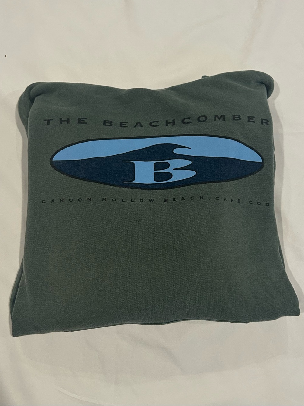 The Beachcomber Logo Sweatshirt in Forest Green & Light Blue Unisex